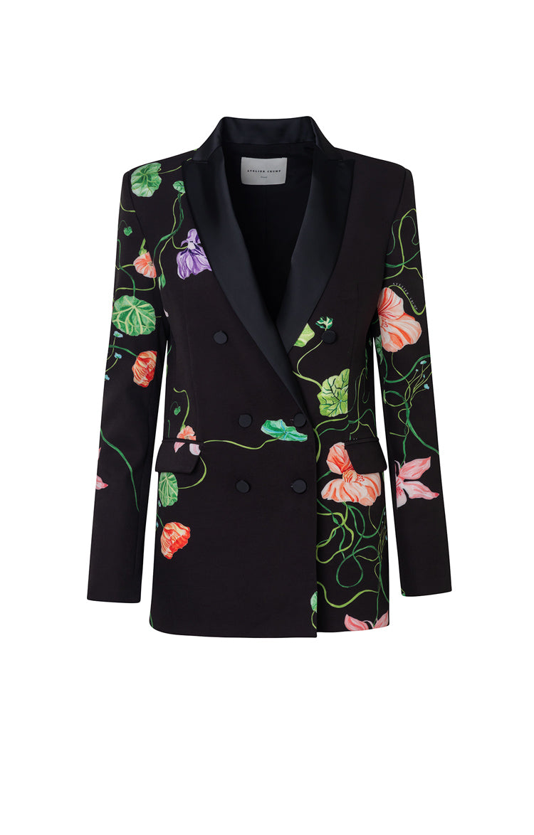 Blazer Carla Flora Negro