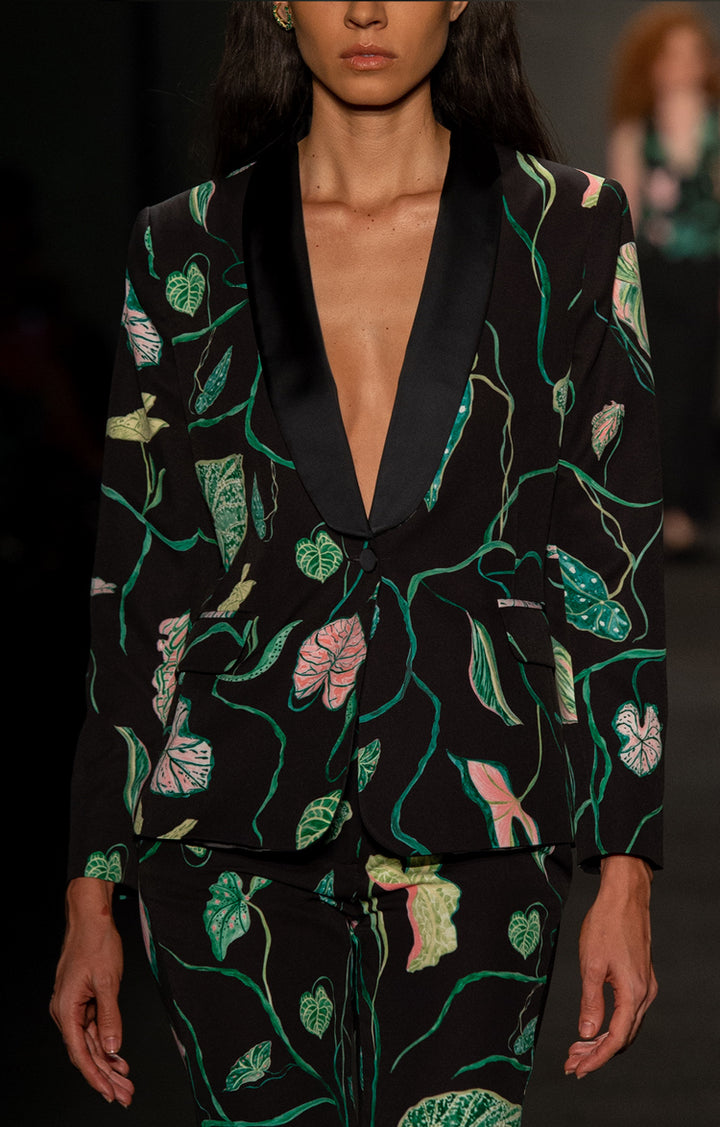 Blazer Smoking Jardín Negro