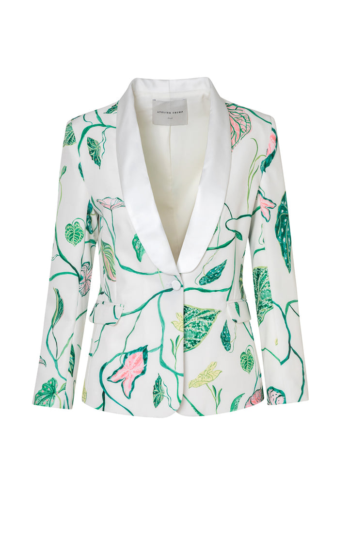 Blazer Smoking Jardín Marfil
