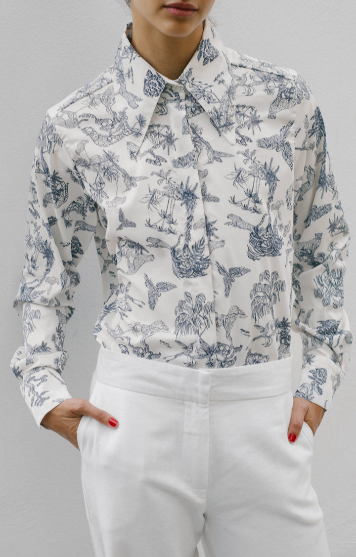 Camisa Safari Azul