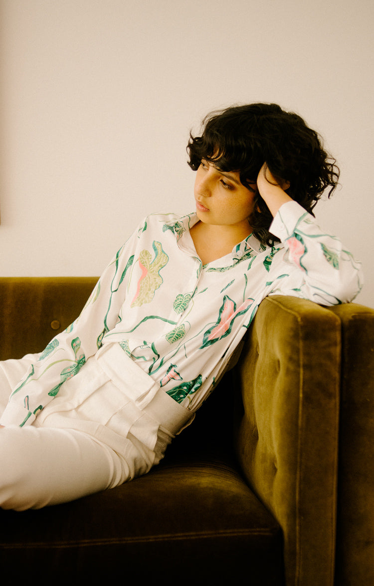 Camisa Clásica Jardín Marfil