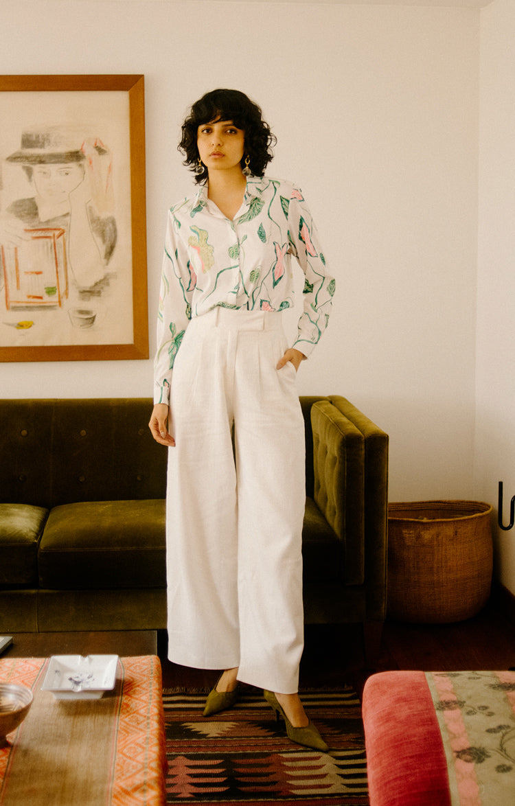 Camisa Clásica Jardín Marfil